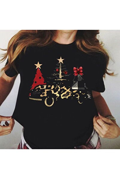 OEM 100% Cotton T-shirt Black Animal Print Car