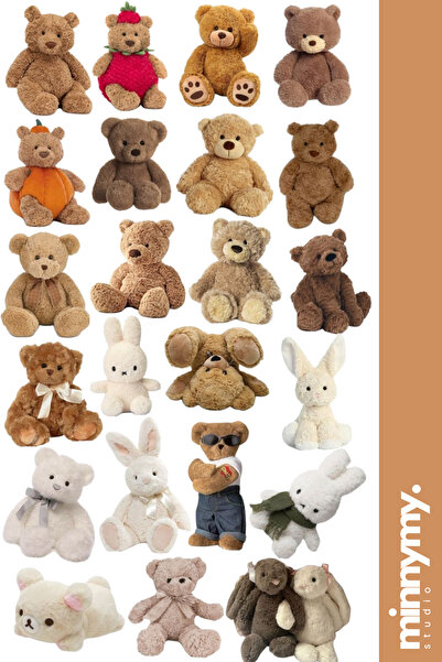 Minnymy Teddy Bear Collection Sticker, Çıkartma, Ajanda, Günlük, Planlayıcı, ...