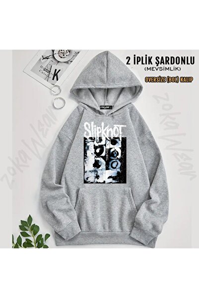 ZOKAWEAR Slipknot V18 Printed Hooded Sweatshirt (2 Thread)