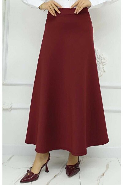aytenli High-Waisted, Fitted Top and Flared Bottom, Ankle-Length Scuba Skirt for Women.