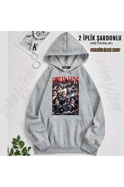 ZOKAWEAR Stray Kids Skzoo v1 cu imprimeu cu glugă Swea tricou (2 fire)