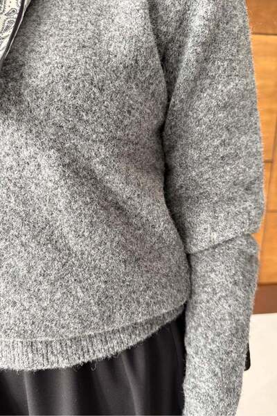 Rimel Moda Espana Shawl Knitwear Tunic Anthracite