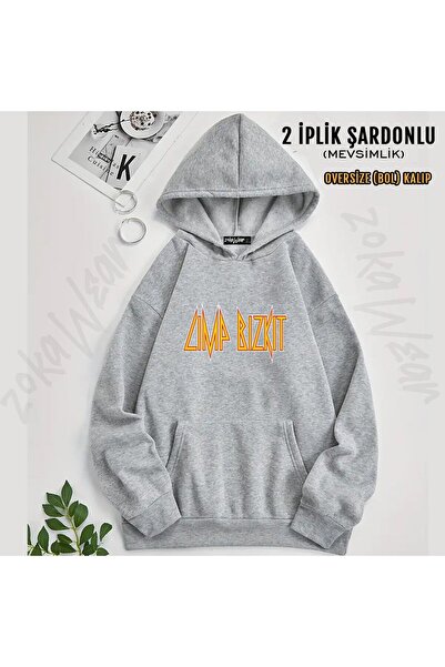 ZOKAWEAR Limp Bizkit V8 Printed Hooded Sweatshirt (2 Thread)