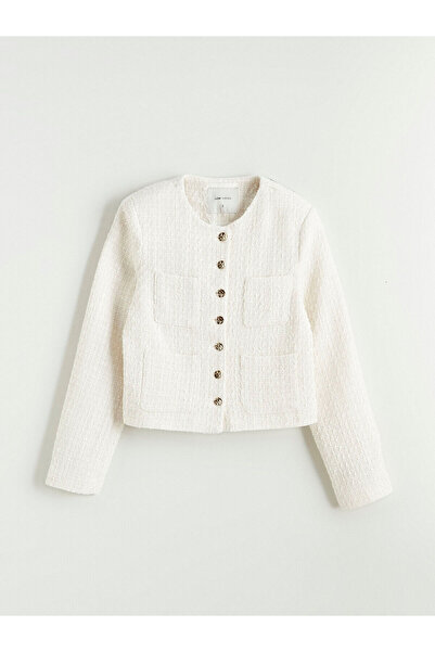 LC Waikiki Crew Neck Women's Tweed Jacket