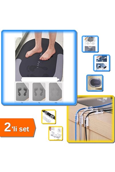 HerEveOyuncak Sihirli Su Emici Kaydırmaz Banyo Paspası + 20 Adet Kablo Sabitl...