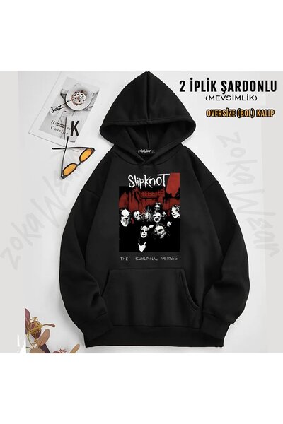 ZOKAWEAR Slipknot v19 με τύπωμα με κουκούλα Φούτερ (2 νήματα)