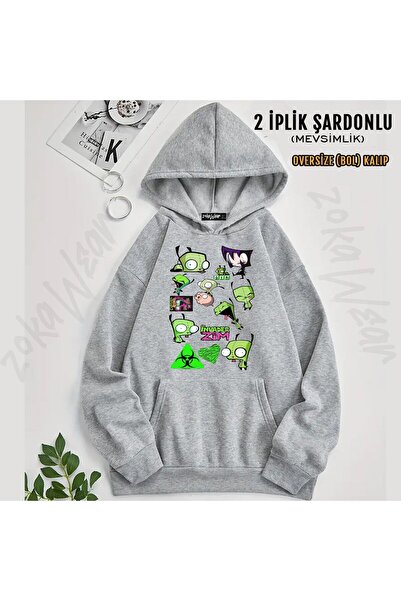 ZOKAWEAR Invader Zim V20 Printed Hooded Sweatshirt (2 Thread)
