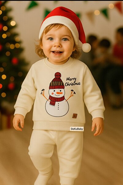 DeKuBaby New Year's Themed Baby-Child 2-Piece Tracksuit Set (Sweatshirt-Elastic Waist Sweatpants)