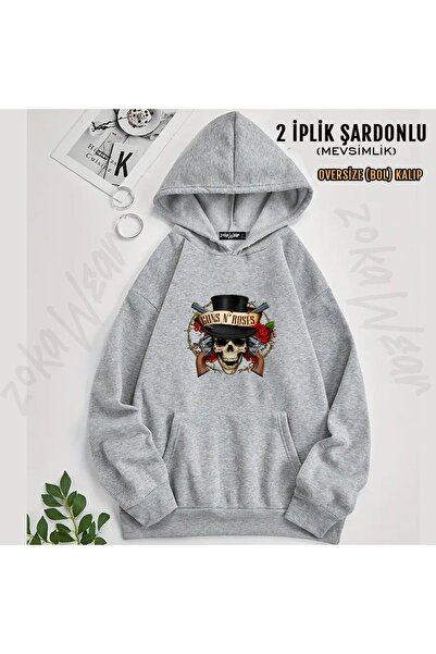ZOKAWEAR Guns N Roses V2 Printed Hooded Sweatshirt (2 Thread)