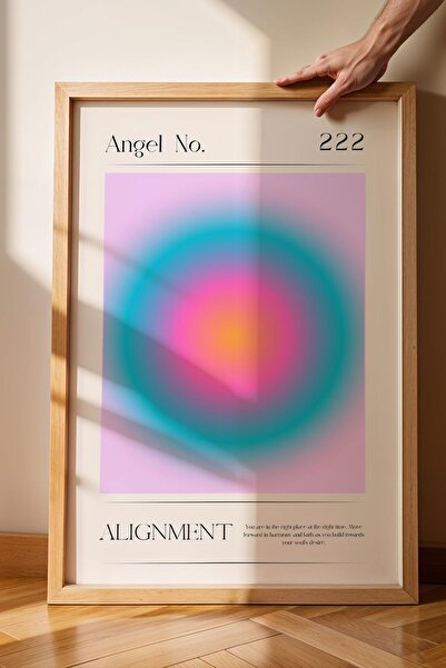 Saturn Angel No 222 Pictură înrămarită cu numere de înger pentru a alinia Aur...