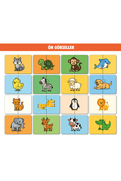 ByMeyla 16 Parça Hayvanlar Alemi | Zeka Geliştirici Eşleştirme Puzzle Eğitim ...