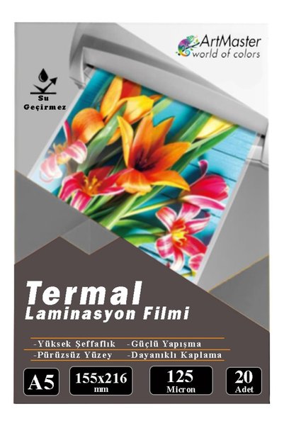 Artmaster A5 Parlak Laminasyon Filmi 20 Li 1 Paket 125 Mikron Pvc Kaplama Lam...