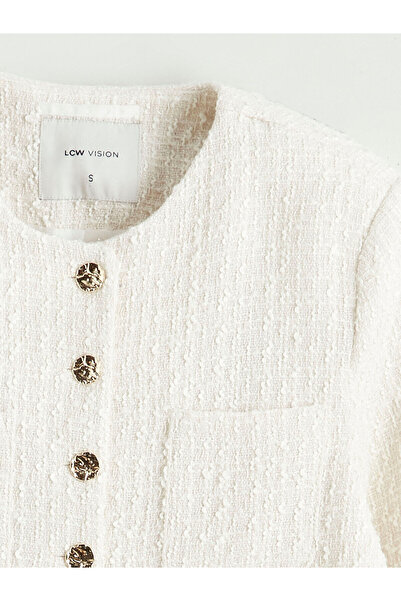 LC Waikiki Crew Neck Women's Tweed Jacket