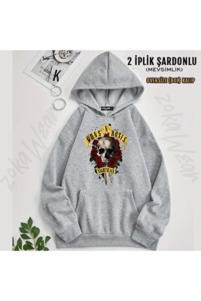 ZOKAWEAR Guns N Roses V51 Printed Hooded Sweatshirt (2 Thread)