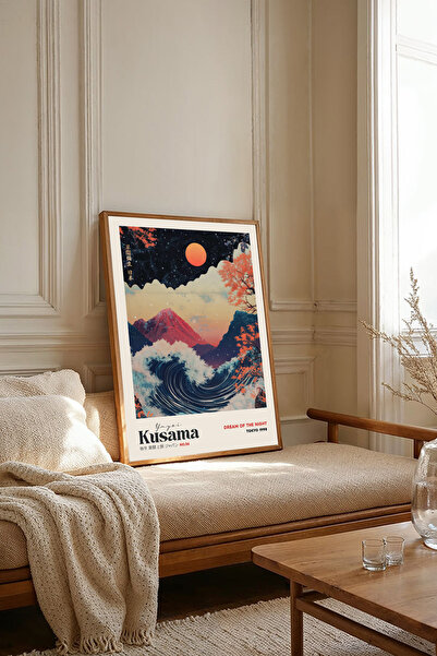 Dekorsiahome One Piece Wooden Framed Yayoi Kusama Paintings Tk2499