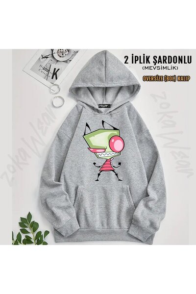 ZOKAWEAR Invader Zim v3 Štampano Sa kapuljačom Dukserica (2 niti)
