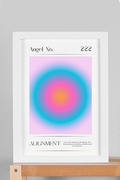 Saturn Angel No 222 Pictură înrămarită cu numere de înger pentru a alinia Aur...