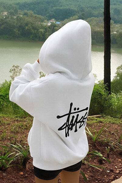 CLASSY.MODA Unisex 3 Thread Thick Fabric K Hooded Kangaroo Pocket Back B Printed O Oversized Comfortable Casual Hoodie