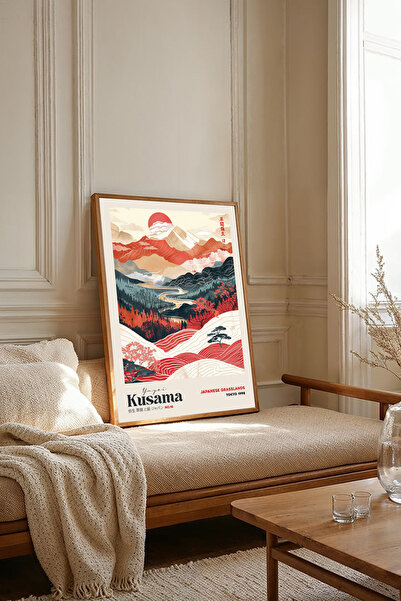 Dekorsiahome Picturi Yayoi Kusama cu rama din lemn dintr-o bucata TK2517