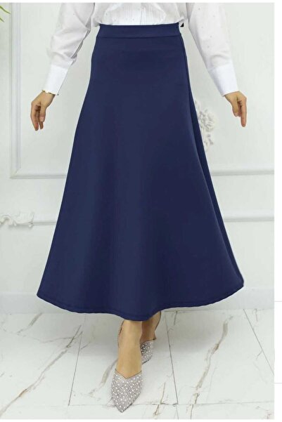 aytenli High-Waisted, Fitted Top and Flared Bottom, Ankle-Length Scuba Skirt for Women.