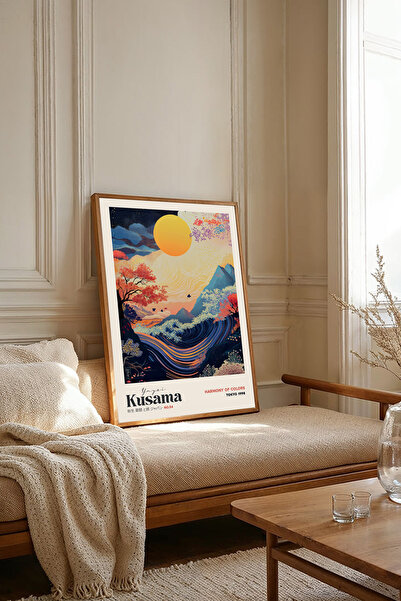 Dekorsiahome One Piece Wooden Framed Yayoi Kusama Paintings Tk2497