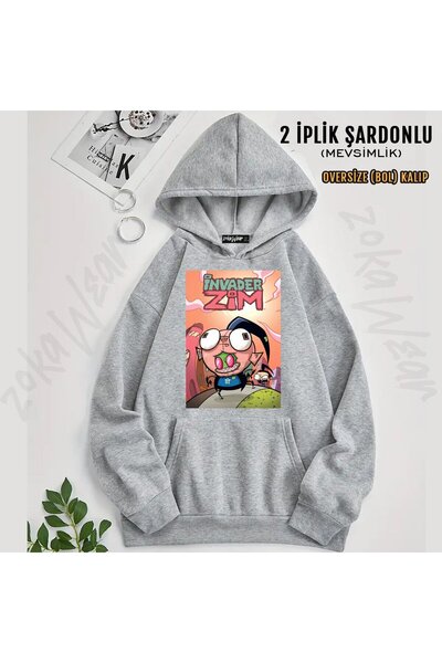 ZOKAWEAR Φούτερ Invader Zim v11 με τύπωμα με κουκούλα (2 νήματα)