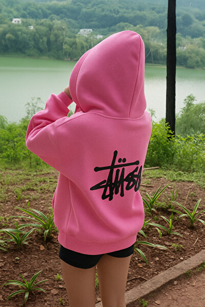 CLASSY.MODA Unisex 3 Thread Thick Fabric K Hooded Kangaroo Pocket Back B Printed O Oversized Comfortable Casual Hoodie