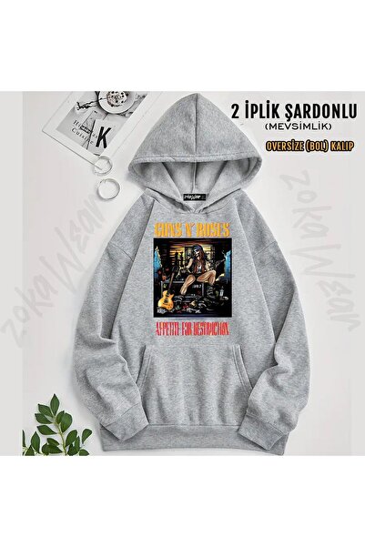 ZOKAWEAR Guns N Roses v15 cu imprimeu cu glugă Swea tricou (2 fire)