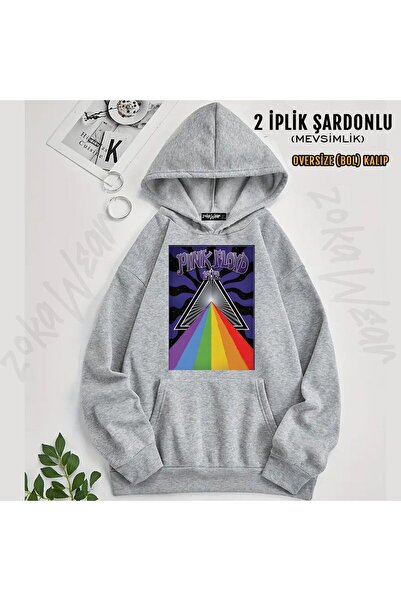 ZOKAWEAR سويت شيرت بينك فلويد v13 مطبوع بغطاء رأس (خيطين)