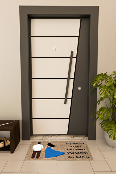 Dormot High-Quality Digital Printing, Family and Stress Are Forbidden Themed Doormat