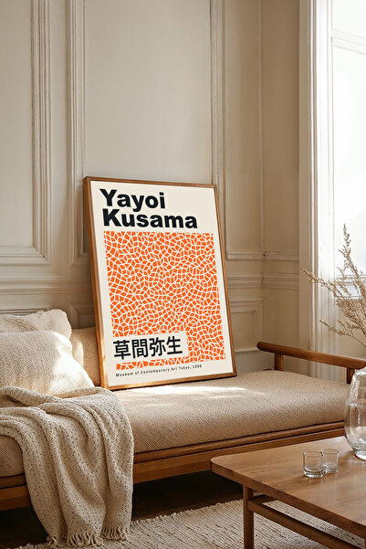 Dekorsiahome One Piece Wooden Framed Yayoi Kusama Paintings Tk2526