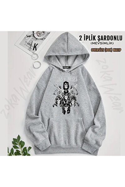 ZOKAWEAR Guns N Roses V3 Printed Hooded Sweatshirt (2 Thread)