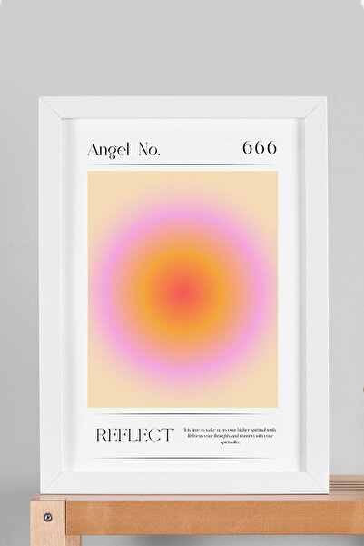 Saturn Angel No 666 Pictură înrămată cu ramă cu numere de înger care reflectă...