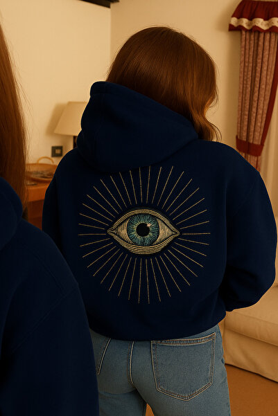 CLASSY.MODA Hanorac supradimensionat cu 3 buzunare tip cangur, cu imprimeu oc...