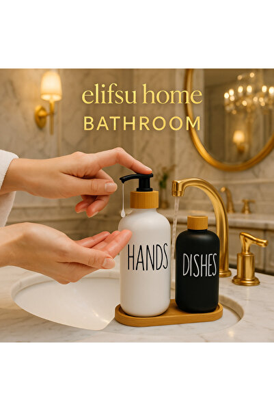 ELİFSU HOME وعاء صابون زجاجي مكون من قطعتين مع حامل