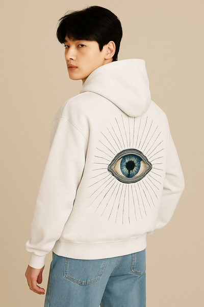 CLASSY.MODA Hanorac unisex cu glugă cu 3 șnururi, buzunar tip cangur și impri...