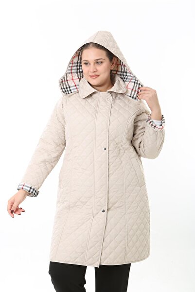 TUTveAL Collection Palton matlasat cu glugă, lung, rezistent la apă, pentru f...