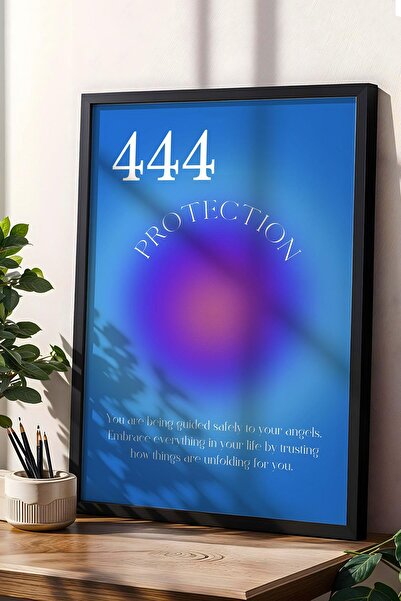 Saturn Angel No 444 Pictură înrămată cu cadru de protecție Numerele îngerilor...