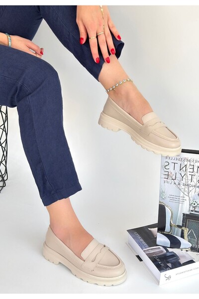 Kanonik Education Narli Beige Skin Oxford Shoes