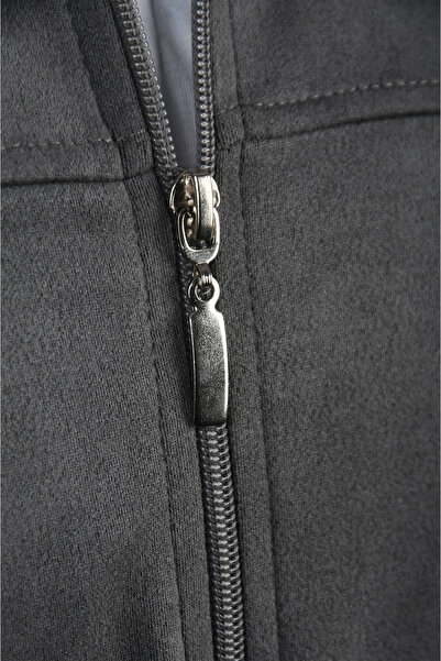 DeepSEA Ανδρικό γκρι μπουφάν με φερμουάρ ελαστικό ύφασμα – ελαφρύ Slim Premium Coat 2504334