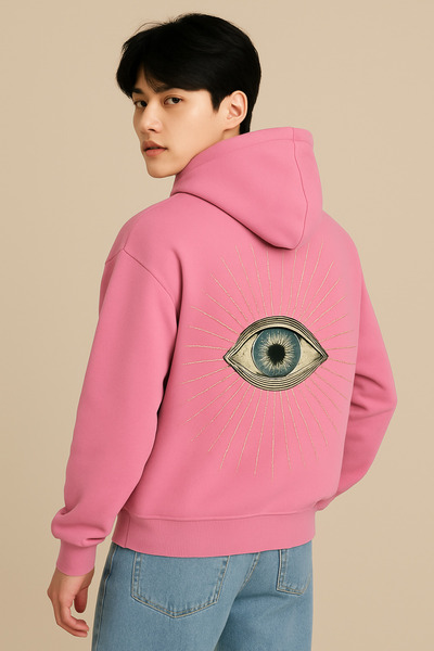 CLASSY.MODA Hanorac unisex cu glugă cu 3 șnururi, buzunar tip cangur și impri...