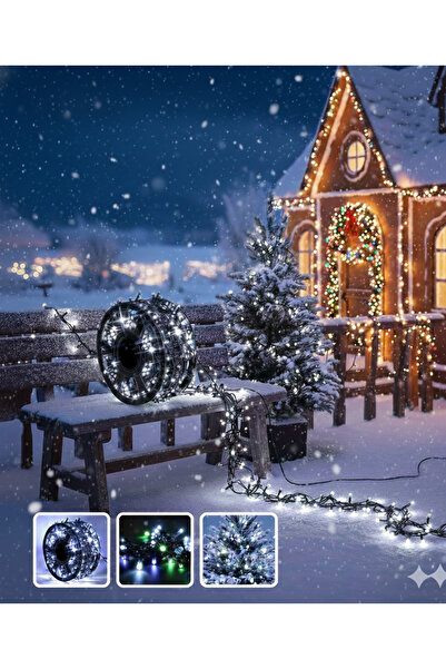 OBSIDION Ghirlandă luminoasă LED 30m, 150 LED-uri tip diamant, IP44, 8 moduri...