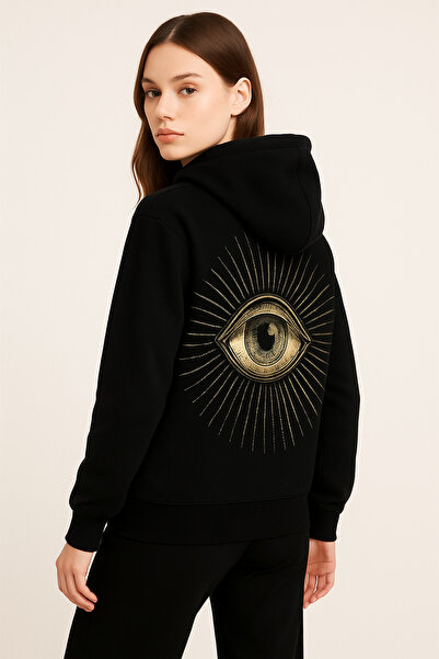 CLASSY.MODA “3 إنيريج قصة فضفاضة كيه بغطاء رأس سترة هودي للجنسين موديل B مطبو...