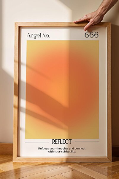 Saturn Angel No 666 Pictură înrămată cu ramă cu numere de înger care reflectă...