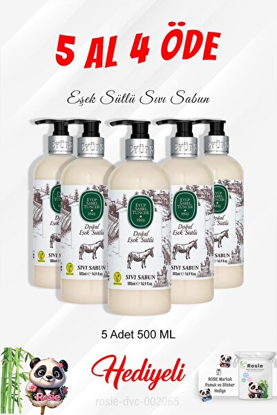 Eyüp Sabri Tuncer Donkey Milk Liquid Soap 500ml, Buy 5 Get 4 Rosie Cotton