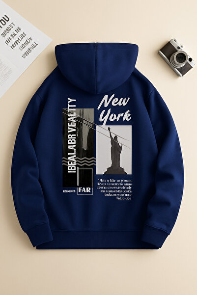 CLASSY.MODA “3 إنيرينج كيه بغطاء رأس كانجارو سيبل نيو يورك بي مطبوع أو قصة فض...