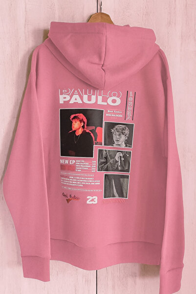 CLASSY.MODA “3 Thread K Hooded Kangaroo Pocket Back Poster B Printed O Oversized Unisex Sweatshirt”