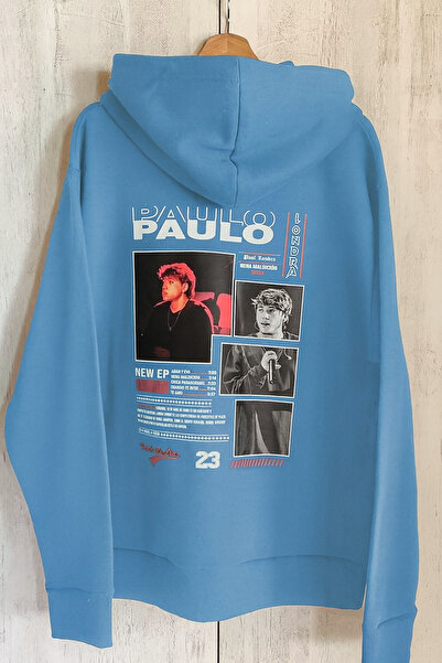 CLASSY.MODA “3 İplik K cu glugă Kangaroo Cepli Arka Poster B cu imprimeu O su...