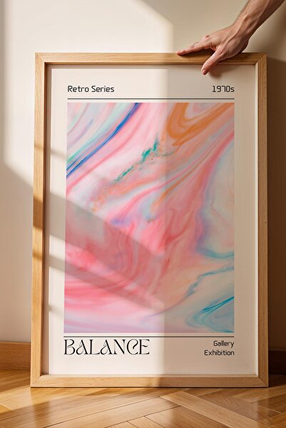 Saturn Balans Aura Uramljena Slika Ružičasta Plava Aura Energetske Boje Retro...