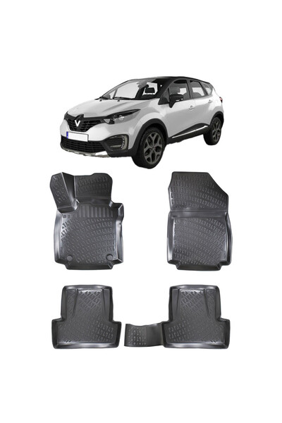 Umbrella Renault Captur 2013-2019 Set 4 covorase auto din cauciuc tip tavita ...